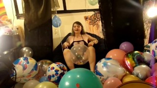 Looner Balloon Fetish! 50+Balloons/Inflatables Helium inhalation B2P hump&Fucked2cum&Helium VoiceJOI