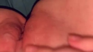 Playing with cum after creampie