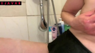 Playing with my asshole on the shower 