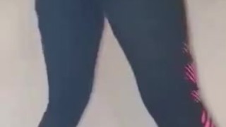 BOOBS Popping Out of Sports Bra during WORKOUT - CANDID