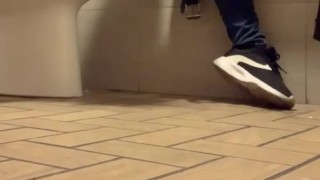Quick pee off the side of the toilet