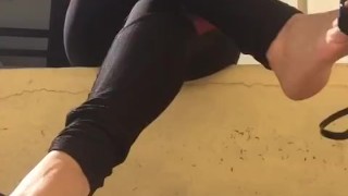 @tici_feet IG ticii_feet dangling and shoeplaying sandal (preview)