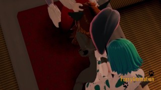Furry Yaoi Hentai 3D - Threesome Bull and Horse Fuck Grey Fox