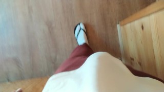  jerk off while roommate is downstairs - I couldn´t hold cum, bed sheets are now spotted