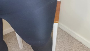 Putting 3 Pairs of My Old Cum Stained Tights on in Front of the Camera Makes Him Too Excited 