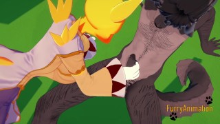 Digimon Hentai 3D Furry - Tomon have sex with black dog
