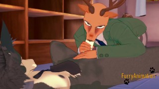 Beastars Yaoi 3D - Louse da a blowjob to Legosi