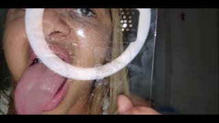 Glass licking and kissing