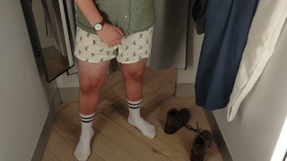 Changing room tease in socks ;)