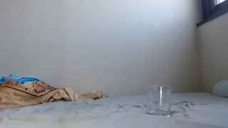 Cumming in a glass and drinking my milk