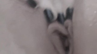 Busty Teen in Sweater Squirts with Crystal Dildo 