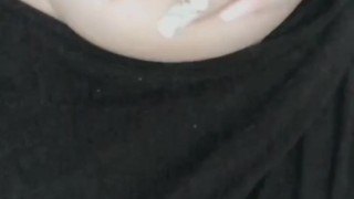 Playing with my juicy nipple 