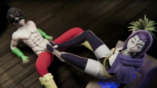 Titans Raven Footjob on Robin (japanese)