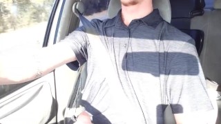 Long drive, huge cock had to cum public driving cumshot