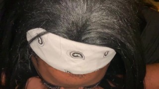 Black girl sucks Daddy's BWC Deepthroat, begs for facial BBW