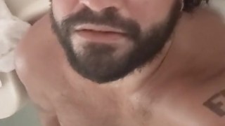 Dad Bod Italian dude pumps cock in the hot tub to Godfather music