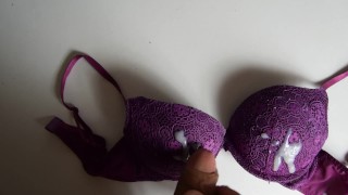 Two solo POV ruined orgasms. Cumshots on bra TWICE