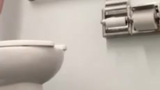 Huge messy piss in public bathroom