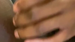Massaging my black dick with oil 