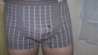 【4K】日本人がボクサーパンツでお漏らし放尿