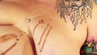 Fat Girl Glamour Shots with BBW Feedee Golly Bells Messy Ice Cream and Belly Play