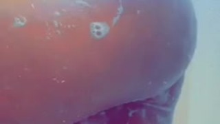 Thick ass guy gets wet in shower