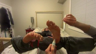 Sexy Girl Has Her AMAZING Feet Lickle Tickle Tortured for the First Time! (FULL)