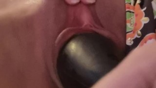 Extreme pussy stretching and cumming hard