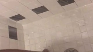 Heavy Dick getting jacked in the shower