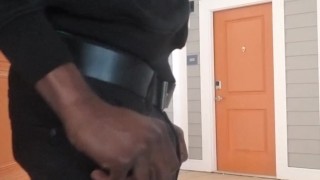 While the front door was open 