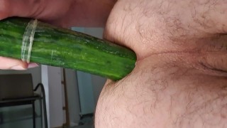 Huge cucumber in my tigh ass