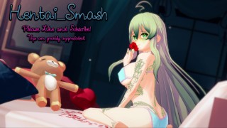 Peach fingering Rosalina until she orgasms. 3D lesbian Hentai.