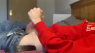 EPIC Double Cum. Slow, oiled masturbation cumshots. Married straight guy big dick jerking off