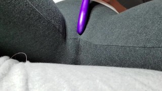 Unexpected squirting through yoga pants on my lunch break!