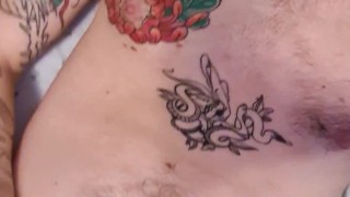 Italian tattooed guy masturbate