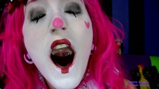 Clown Girl Belches in Your Face While Showing You the Inside of Her Mouth