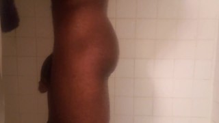BBC Showers after beating his meat