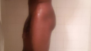 BBC Showers after beating his meat