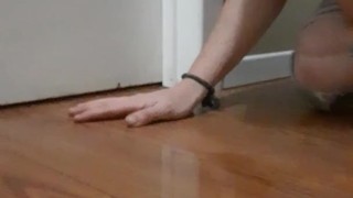 Obedient girlfriend pees herself 