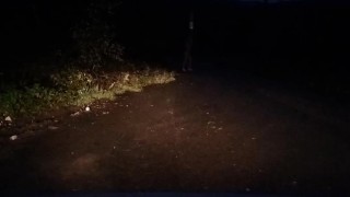 Walking naked down road