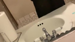 Pulling my panties in the bathroom