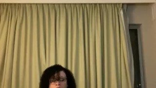 Curly hair Redbone making herself cum/orgasm 