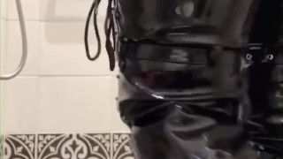 BDSM slut tries new boots 