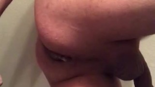 Stud Gapes his ass with 12” big black dildo 