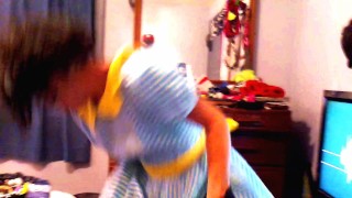 Hot Punk Wife pissing in her dress!