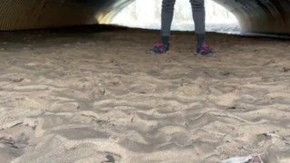 Eddie De Luca Pissing Under Road