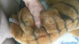 Fucking a stuffed animal
