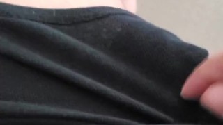 Boner peek in black boxer briefs