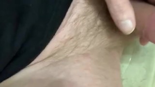 Pissing on bathroom floor and my legs 