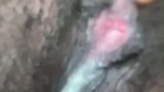 Creamy wet ebony pussy